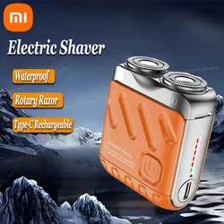 Xiaomi Men Electric Shaver Waterproof Type-C Rechargeable Mini Travel Rotary Razor Portable Hair Beard Trimmer Remover Tool