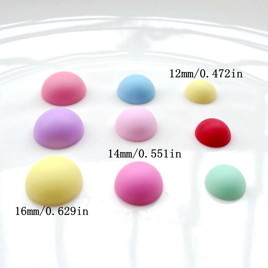 12mm/14mm/16mm beautiful sun-colored frosted semicircle Flat back decoration diy jewelry decorative semicircle rhinestone