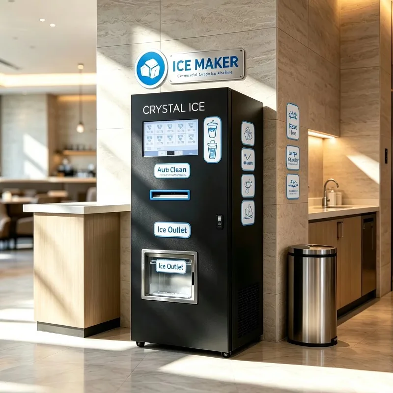 Commercial Ice & Cold Water Vending Machine All‑in‑one Ice Cube Water Dispenser Self Service Vending Equipment For Public Places