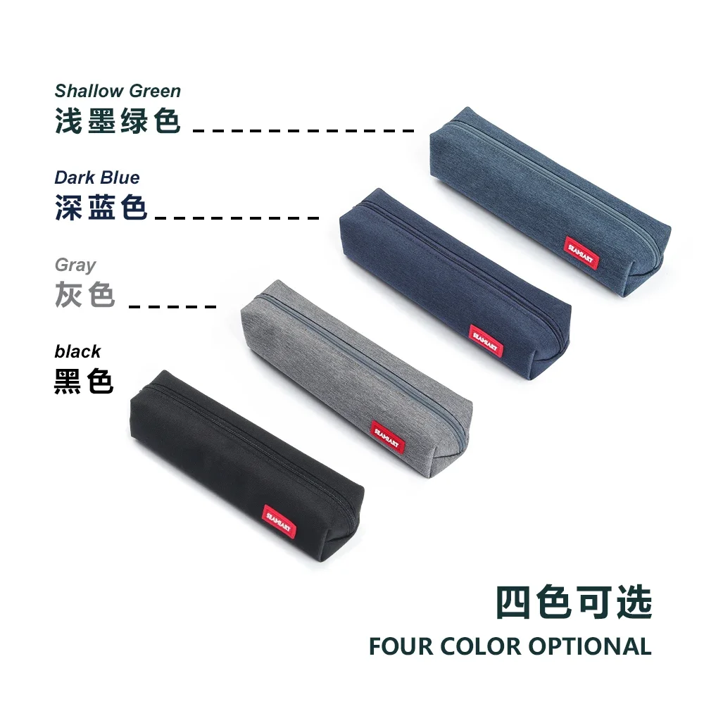 SeamiArt-estuche de lápices Kawai pequeño de Color sólido con cremallera Simple, Mini bolsas para bolígrafos, papelería para proveedores de oficina escolar, 1 ud.