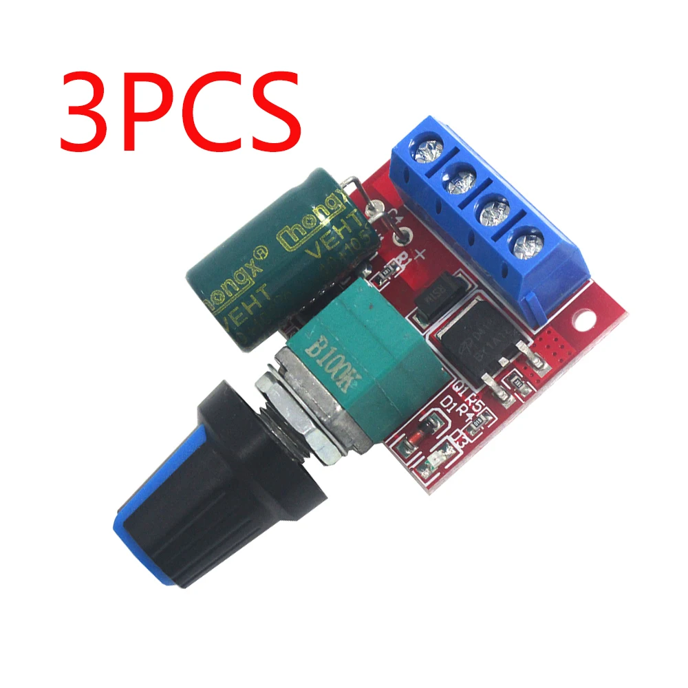 3PCS Mini 5A 90W PWM 12V DC Motor Speed Controller Module DC-DC 4.5V-35V Adjustable Speed Regulator Control Governor Switch 24V