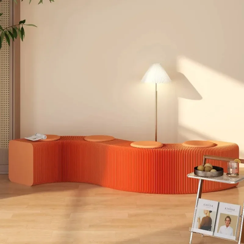 Foldable multi-person bench Home shoe changing stool Home bedside stool Mobile multi-functional retractable low stool