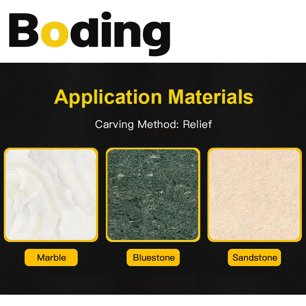 BODING Melt Melting CNC Stone Carving Router Bit Stone Carving Tools Deep Relief Lettering Granite Diamond Engraving Tool
