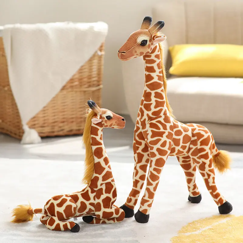 Real Life Giraffe Plush Toys High Quality Stuffed Animals Dolls Soft Room Decor35-60cm  Kids Baby Birthday Christmas Gift