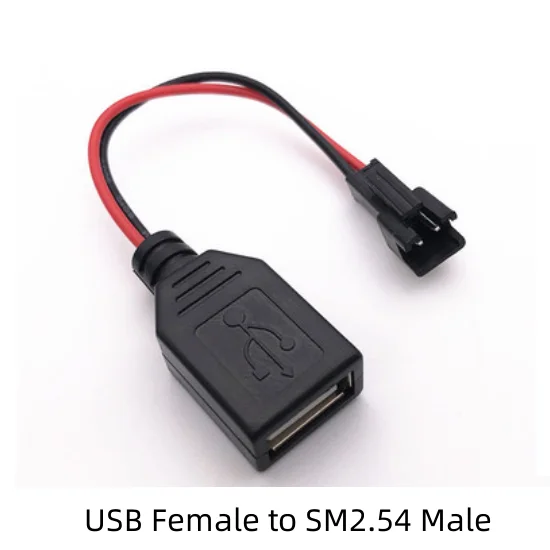 10cm USB Female To SM2.54-2P Terminal Plug Wire Toy Remote Control Boat Car battery pack USB Charging Cable