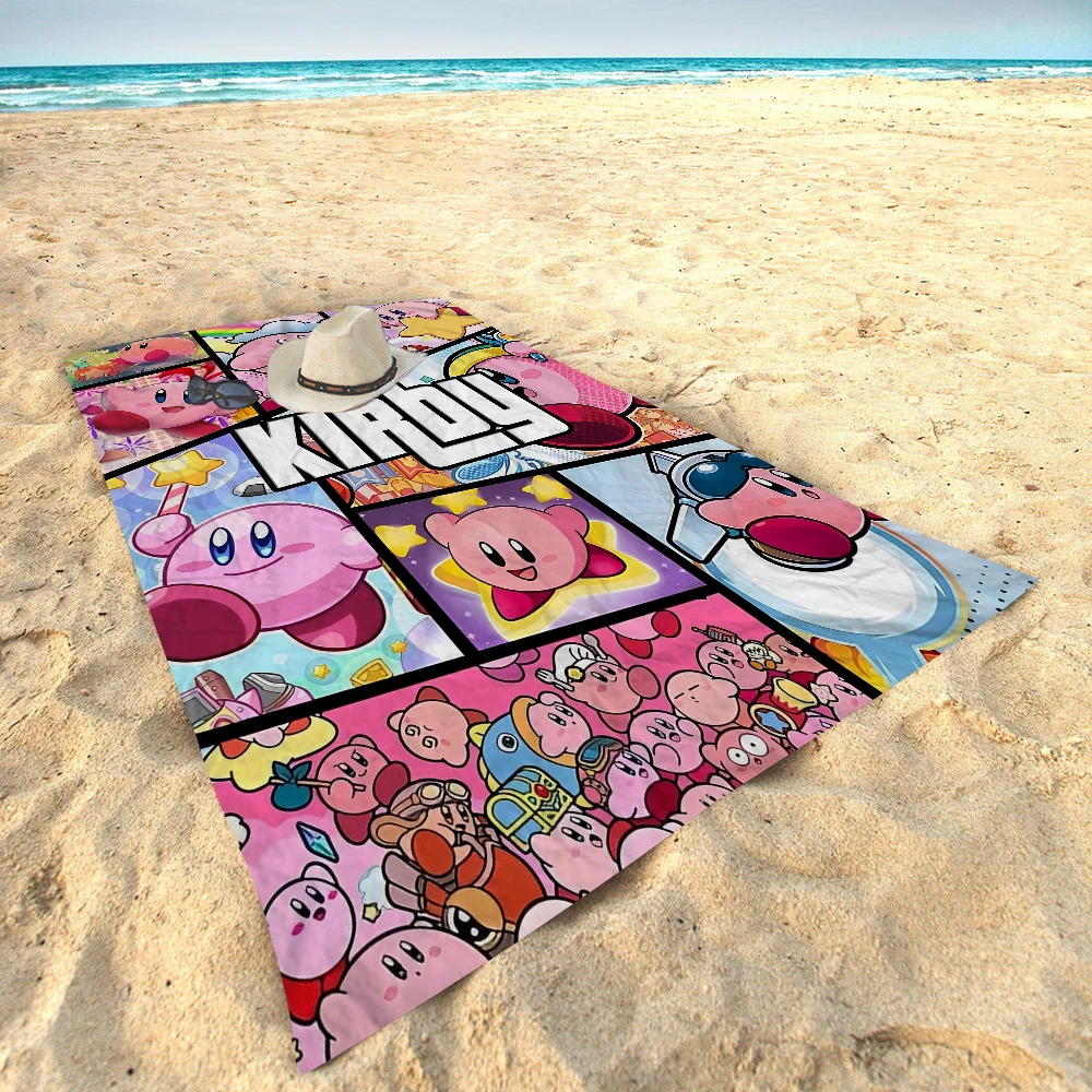 Cartoon Cute K-Kirby Big Microfiber Beach Towels Quick Dry Towel Sand Beach Towels Pool Towel For Travel Swim Pool Yoga