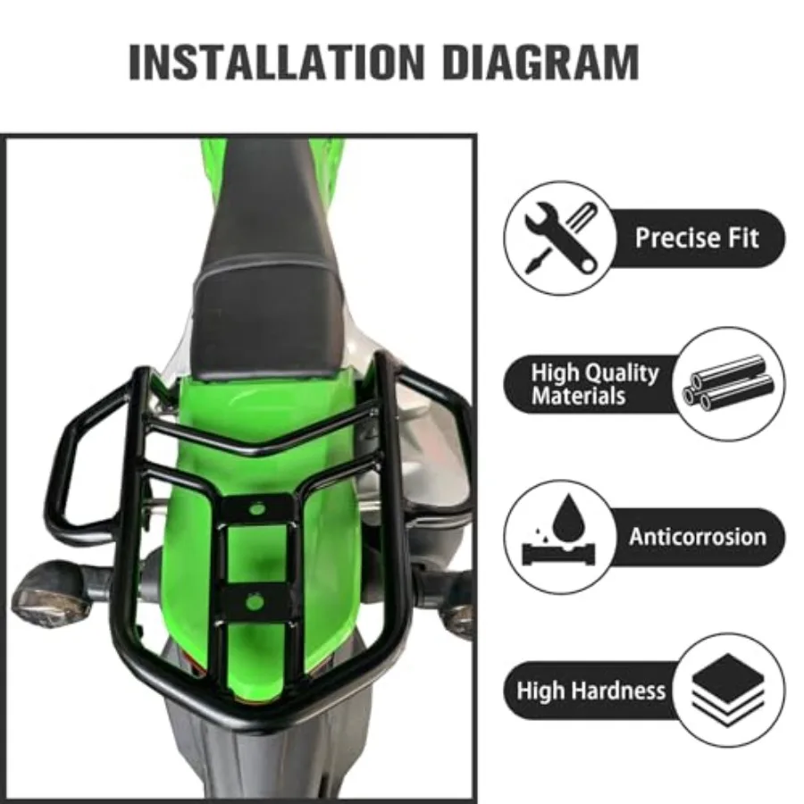Portapacchi posteriore per moto KLX230 20192025 Staffa per mensola per bagagli per moto in acciaio resistente con impugnatura integrata