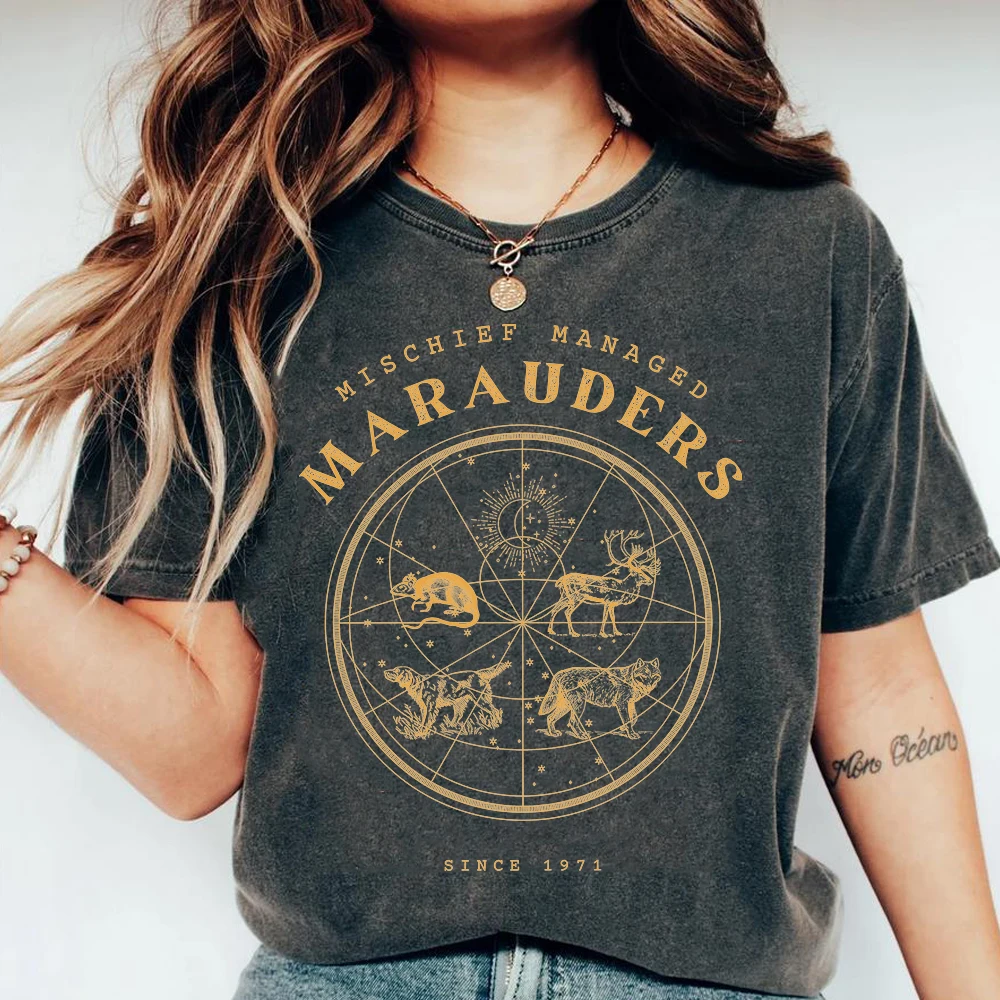

Mischief Manage Shirt The The Marauders Hp Wizarding School T-shirt Fandom Booktok Bookish Merch Wizard Halloween Tops Fans Gift