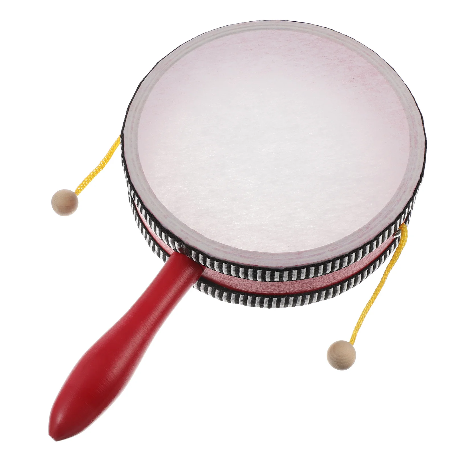 

Wooden Wave Drum Red Hand Percussion Lightweight Brain Rattle Puzzle Musical Kids Educational Rattles for Children