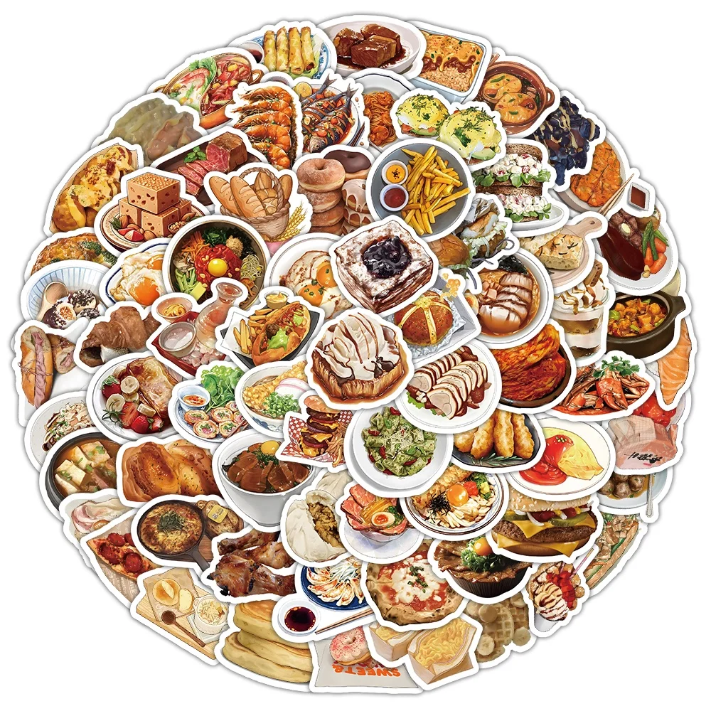 AliExpress 100PCS Realistic Delicious Food Graffiti Stickers for Helmet Bicycle Hand Account Pencil Case Decals