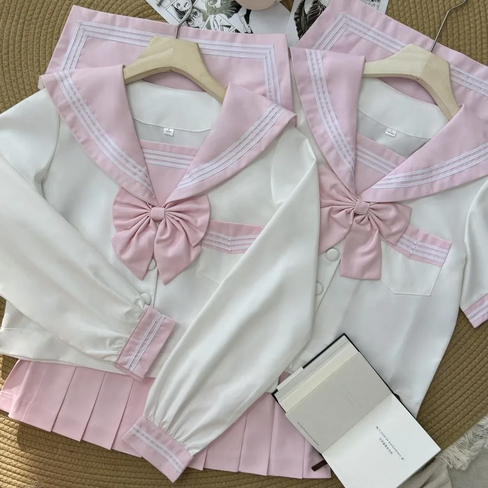 Uniforme Jk Abito da marinaio di base a tre colori Maniche lunghe e corte Abito uniforme da campus Jk giapponese Uniforme da marinaio cosplay anime