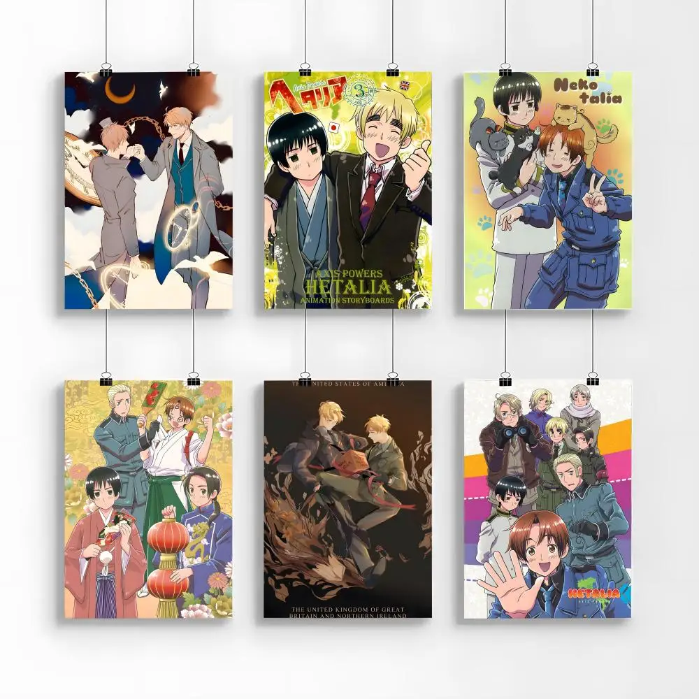 Póster de dibujos animados de Anime Hetalia Axis Powers-A, decoración artística para pared de habitación, póster impermeable para decoración del hogar, Bar, dormitorio, regalo