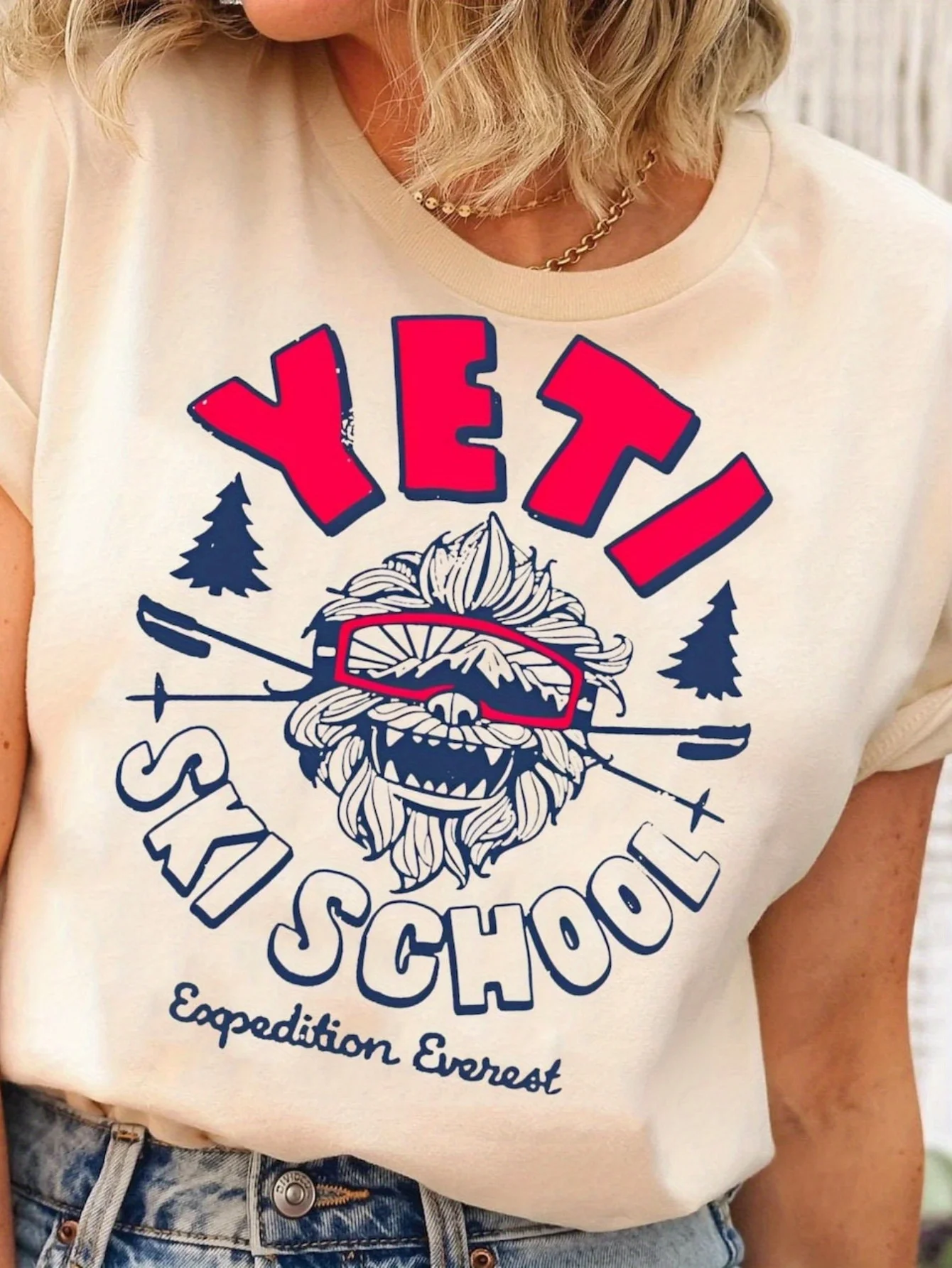 

Disney Snowman Skiing Summer Men's Short sleeved Men's and Women's T-shirts Unique Design Party Round Neck