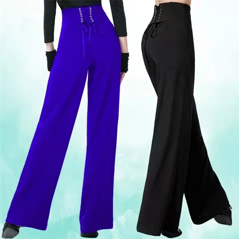 Temperament And Dancing Trousers New 2024 Women's Fashion Latin Dance Pants For Modern Dance Ballroom Dancing Wide-Leg Pants