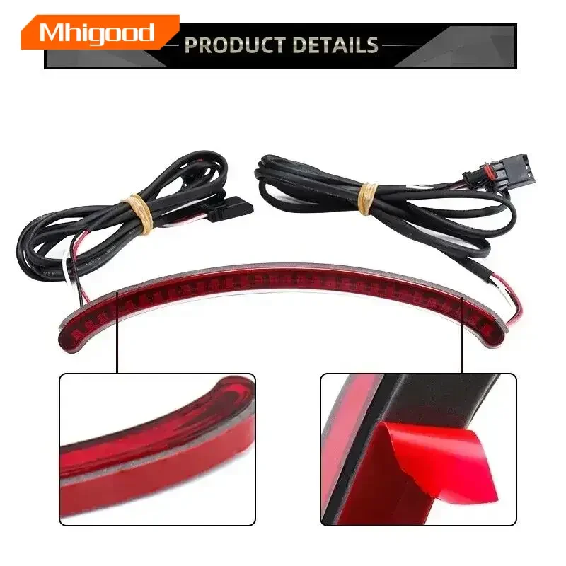 Luz trasera de motocicleta LED guardabarros señal de giro luz trasera de freno ABS para Harley Softail Fat Bob FXFBS 114 FXFB 107 2018-Up rojo