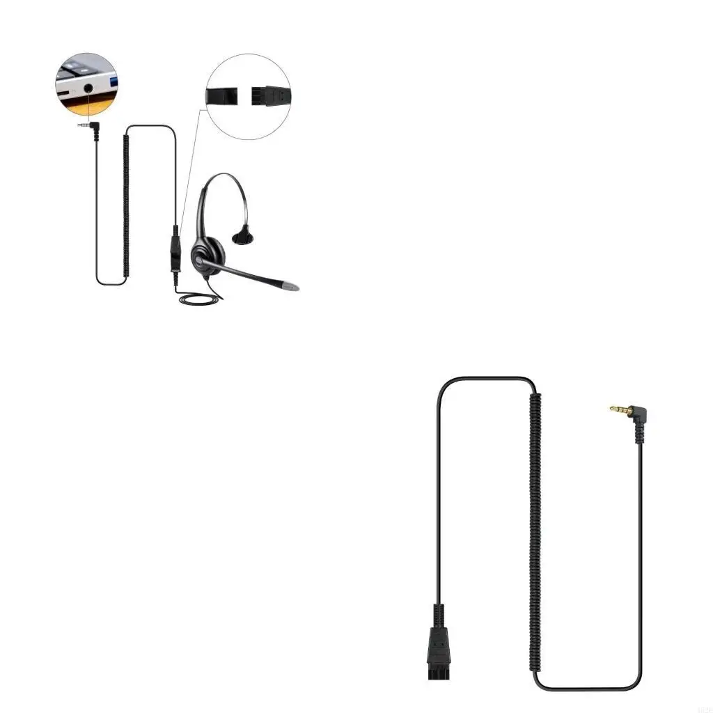 462E Flexible Cable MultiPurposes 3.5mm to (Quick Disconnects) Cable Headsets