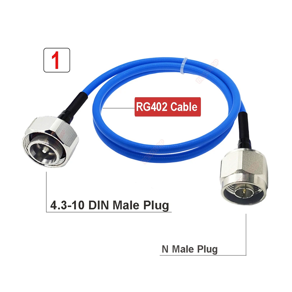 1PCS BEVOTOP RG402 Cable 4.3-10 DIN Male to N Female Jack Semi-Flexible RG-141 50 Ohm RF Coaxial Pigtail Extension Cord Jumper