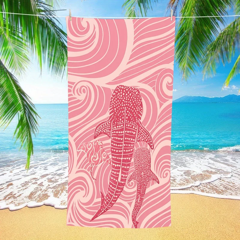 Whale Shark Beach Towel Oversized Microfiber Extra Large Quick Dry Sand Free Bath Towel Swim Pool Blanket For Kids Adults