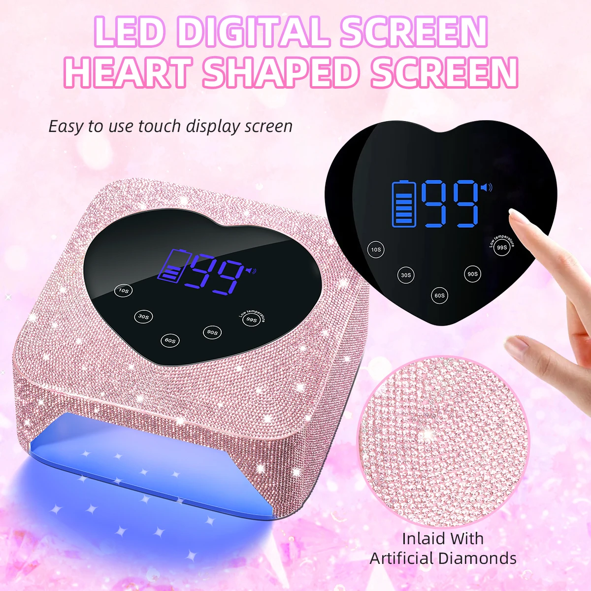 Lámpara LED UV para secado de esmalte de uñas, recargable, para manicura, con Sensor automático, inalámbrica