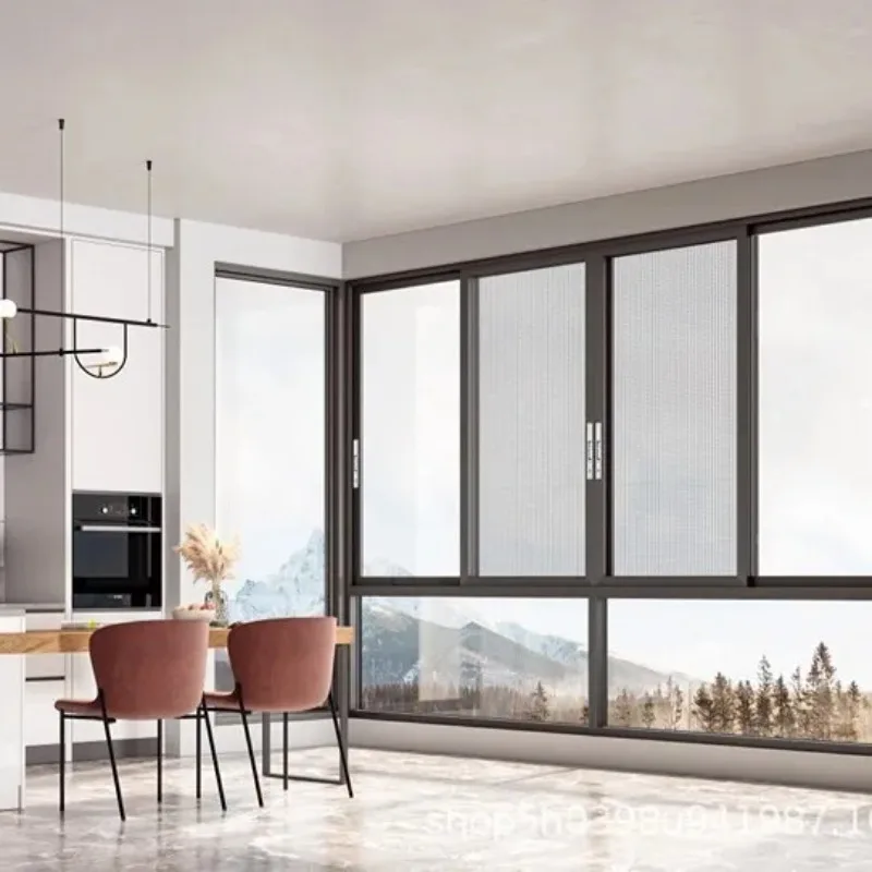 

Индивидуальный размер, настраиваемое противоугонное раздвижное окно из алюминиевого сплава для офисных зданий и сельских самостроительных проектов