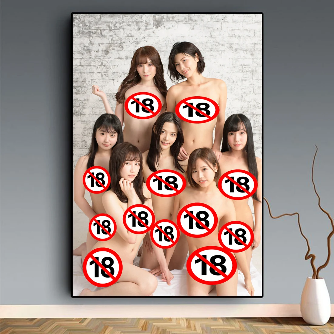 Asian Girls Kawaii Sexy Women Nude Wall Art Uncensored Posters and Prints Canvas Painting for Home Living Room Bedroom Decor