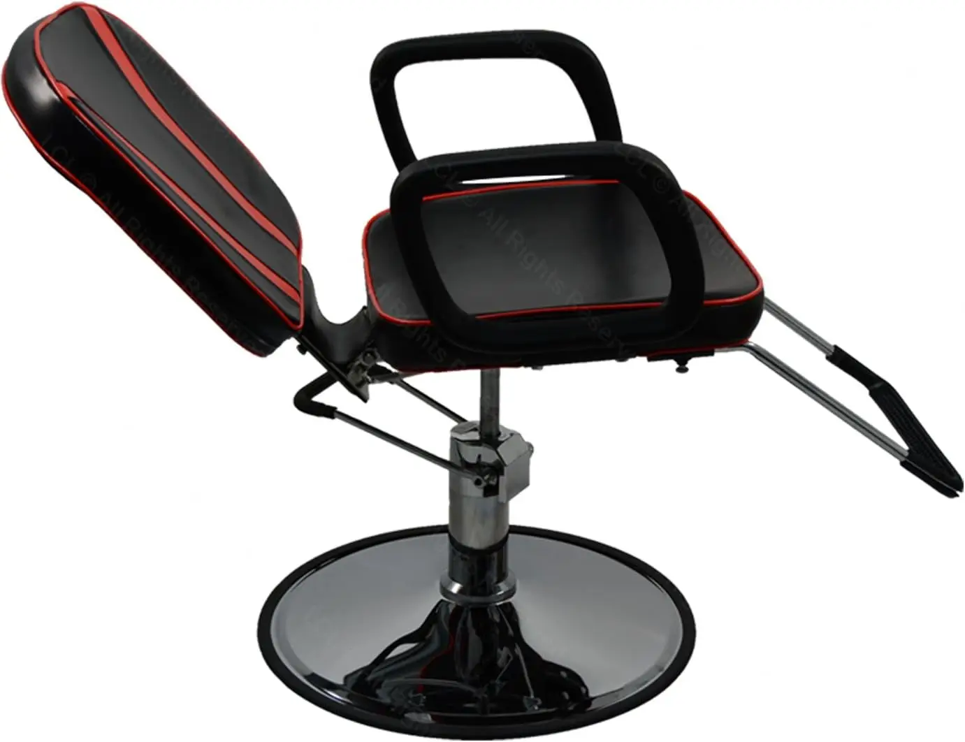 Black & Red Reclining Hydraulic All Purpose Cutting & Shampoo Barber Salon ChairPolyurethane Arms Durability and Ease