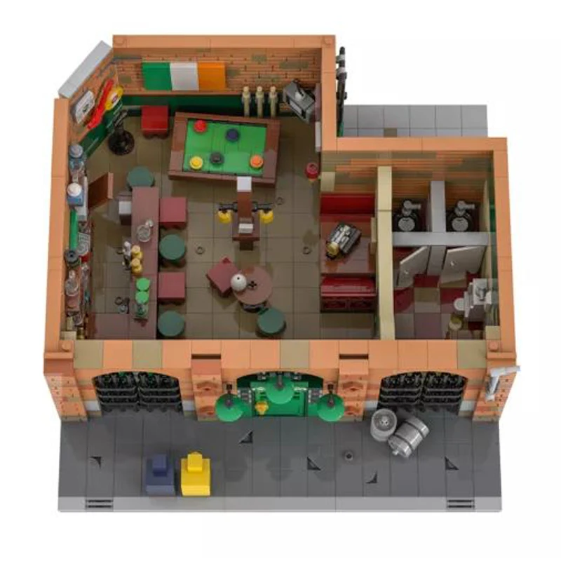 2541 Parti MOC- 107637   Mocs Set Paddy Modular Pub Mattoni Building Blocks Bar Casa Kit scena di strada Regali modello giocattolo