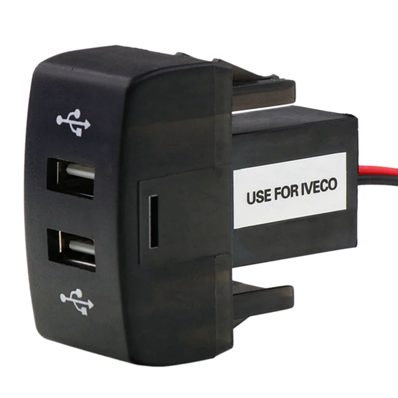 

【Sleek Design】3X Автомобильное зарядное устройство с двумя USB-портами, 5 В, 2,1 А, автомобильная USB-розетка, автомобильные аксессуары для Iveco Truck Stralis Hi-Way Eurocargo