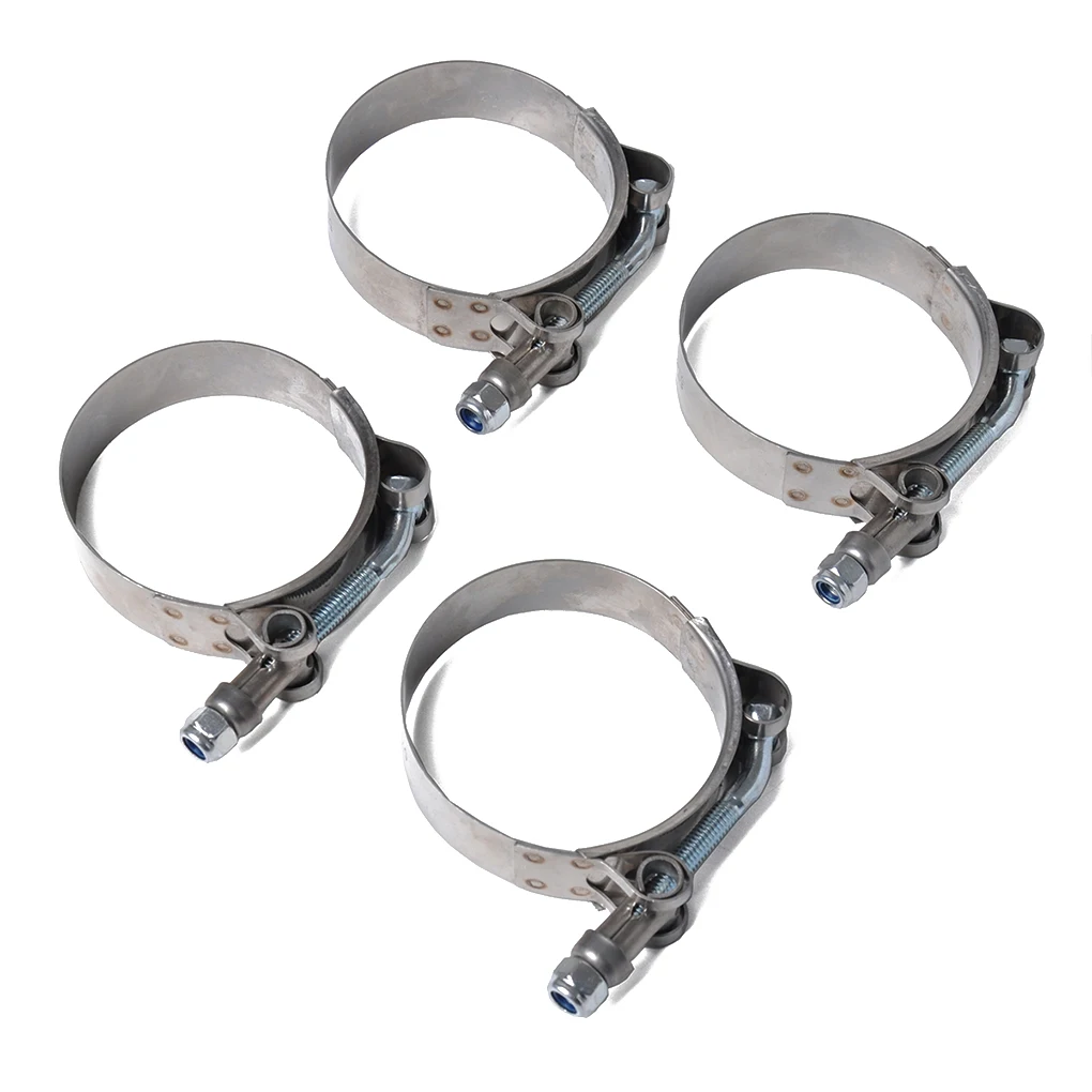 4PCS/Set 57-116mm T Type Strong Hose Clamp Stainless Steel Pipe Round Clamp Ship Car Tractor Industrial Pipe Clip