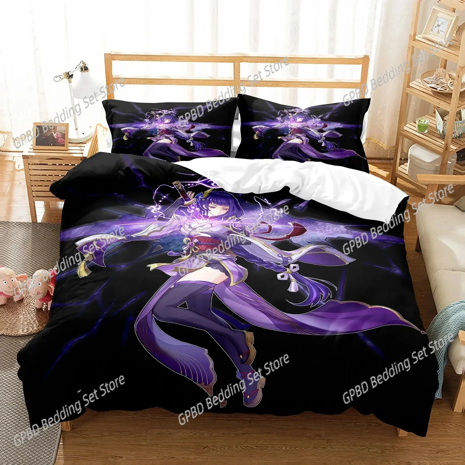 

3D Print Anime Girl Genshin Impact Beelzebul 3D Duvet Cover Bedding Set Comforter Linen Pillowcases Home Decor Twin King Queen