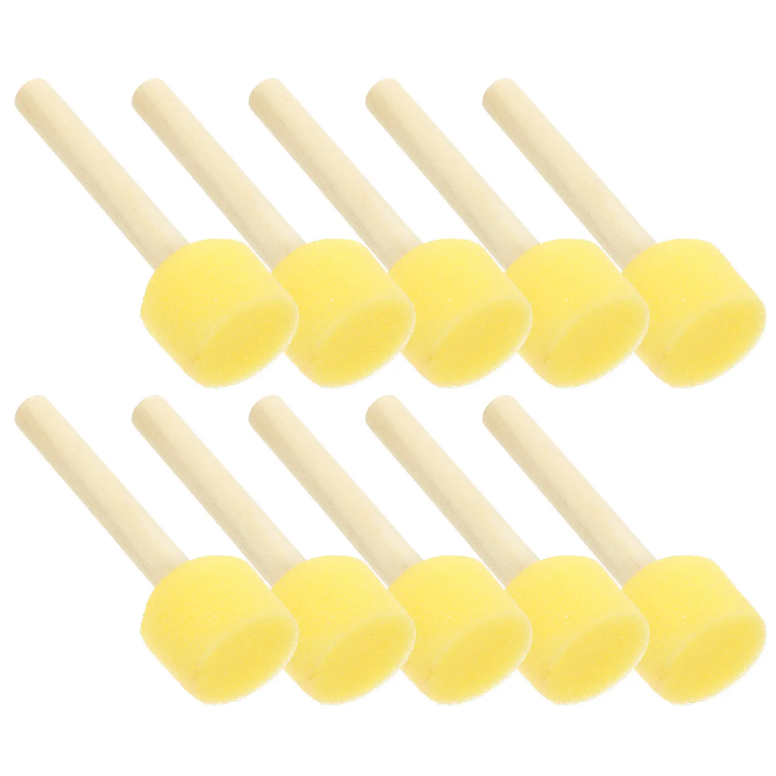 20Pcs Painting Sponge for Wooden Handle Sponge Brush Set Safe Nontoxic Lightweight Art Supplies for Nursery School DIY