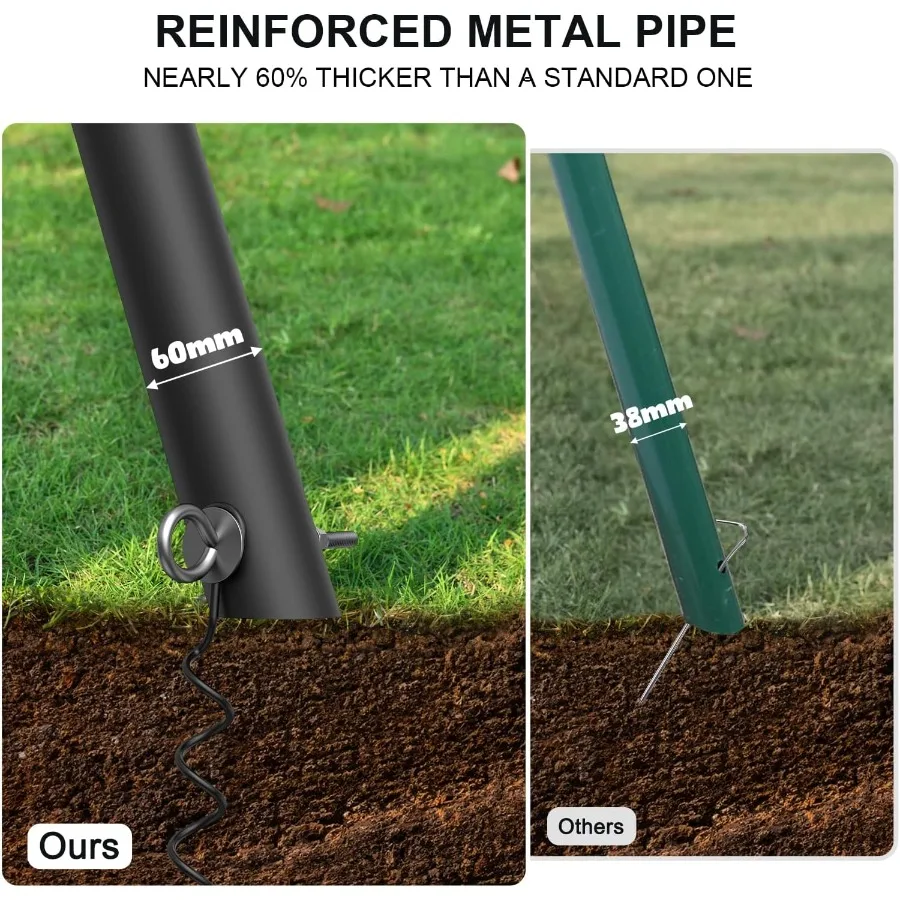 مجموعة أرجوحة معدنية بإطار عالي التحمل بوزن 600 رطل مع أرجوحة منصة واحدة و2 أرجوحة حزام للعب في الفناء الخلفي في الهواء الطلق متينة ومستقرة