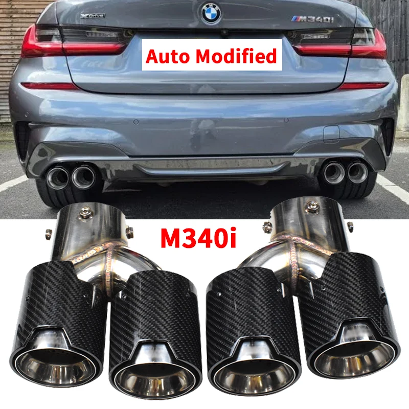 

For BMW Exhaust Tip 2021 2022 2023 G23 M440i G20 G21 M340i G42 M240i Four Outlet Carbon Fiber Muffler Tail Pipe