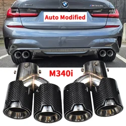 For BMW Exhaust Tip 2021 2022 2023 G23 M440i G20 G21 M340i G42 M240i Four Outlet Carbon Fiber Muffler Tail Pipe