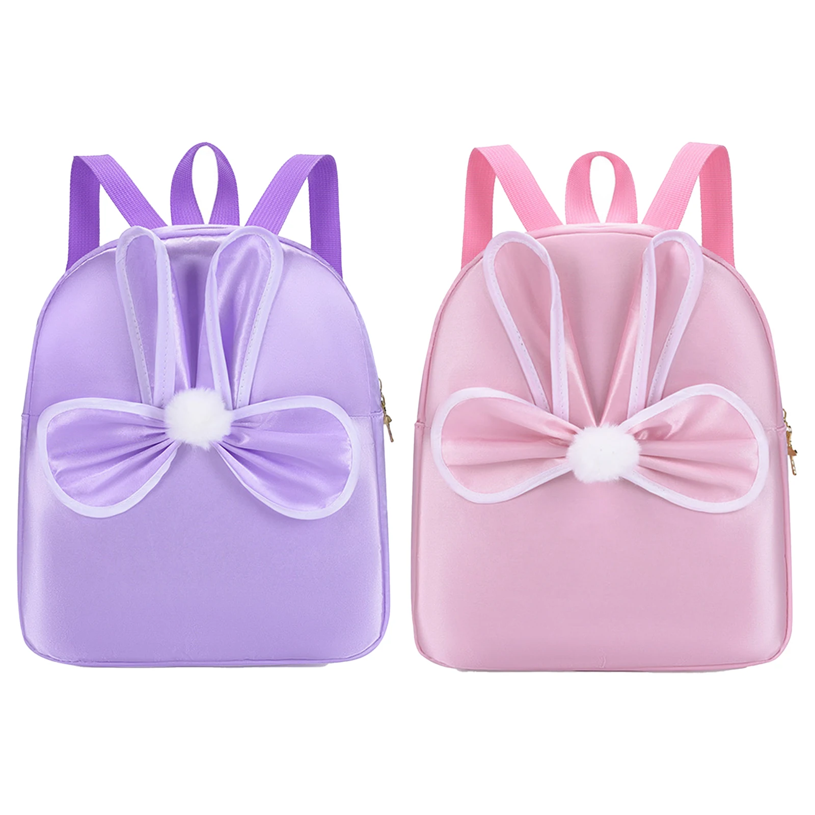 กระเป๋าเต้นบัลเล่ต์ทรงหูกระต่ายน่ารัก กระเป๋าเต้นรำสำหรับเด็กผู้หญิง กระเป๋าเป้สะพายหลังเต้นรำขนาดใหญ่