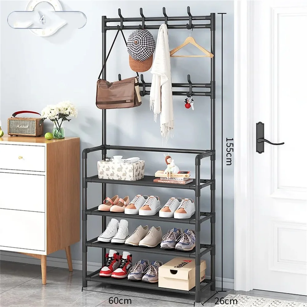 Shoe and Hat Rack Strong Load-bearing Living Room Organizer Clothe Shoe Holder Storage Multifunctional Combination Storage Shelf