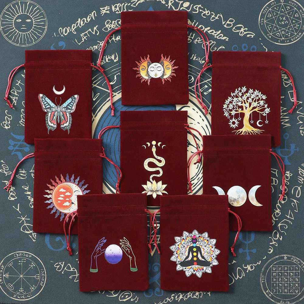 1pc Velvet Drawstring Tarot Card Storage Bag,Jewelry,Cosmetic,Travel Gift Bag, for Holding Healing Crystals, Witchcraft Supplies