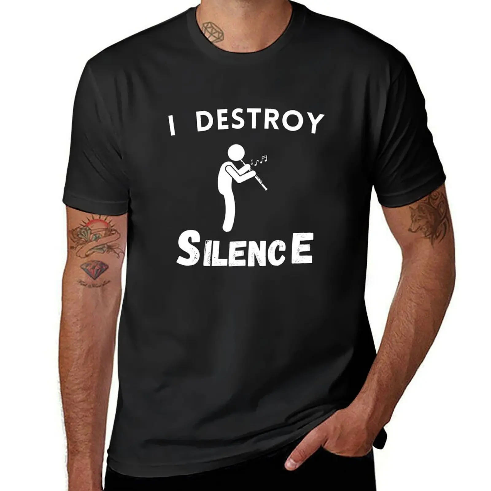 Oboe Shirt for Flute Gift ,Music Shirts Music T-Shirt Destroy Silence T-shirt plus size tops summer tops tees men t shirt