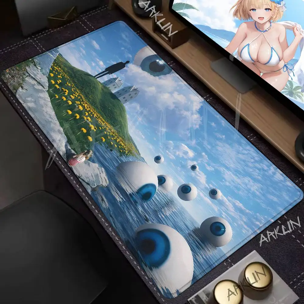 Weirdcore Dreamcore Mouse Pad Surreal Eyeball Art Desk Mat Liminal Space Aesthetic Gaming Mousepad Desk Decor XXL Mat