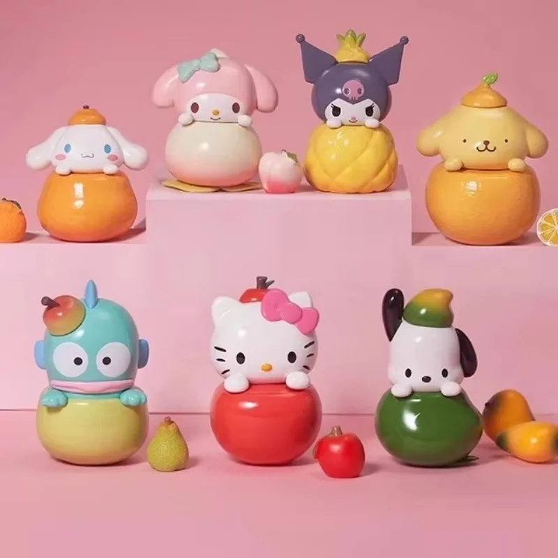 

Original Fruit Filling Series Blind Box Kawaii Kuromi Cinnamoroll My Melody Hangyodon Action Figure Anime Figures Toy Girl Gift