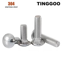 1/2/3/5/10/25pcs M3 M4 M5 M6 M8 M10 M12 GB12 A2-70 304 Stainless Steel Truss Round Head Square Neck Carriage Screw Coach Bolt