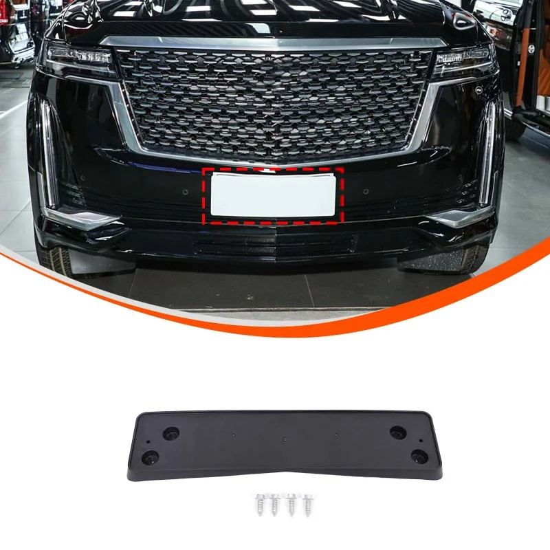 

ABS Front Bumper License Plate Frame Bracket Front License Plate Holder For Cadillac Escalade 2021+ UK Car Exterior Accessories