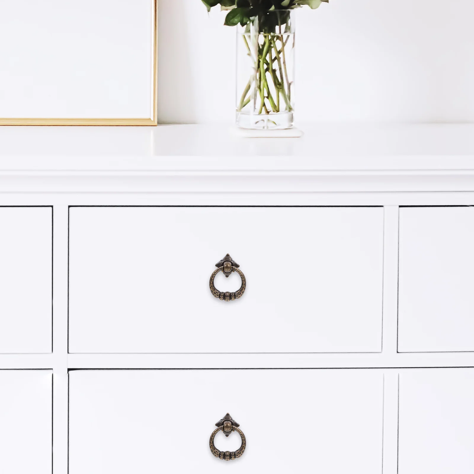 

8Pcs Round Vintage Pull Handles Sturdy Zinc Alloy Cabinet Drawer Pulls Door Knobs Furniture Replacement Hardware