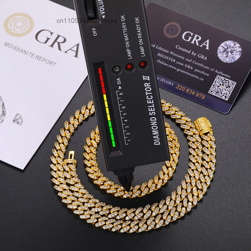 Low 8mm Price 1 Row VVS Moissanite Iced Out Cuban Link Chain Hiphop Jewelry 925 Sterling Silver Lab Diamond Necklace Men Women..