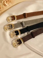 New Cowskin Leather Belt for Women Gold Pin Buckle Jeans Black Belt Luxury Vintage Female Skinny Waistband - Image 4
