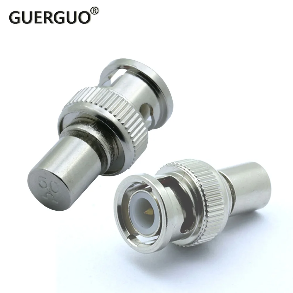2Pcs 50Ohm 75Ohm BNC Connector for CCTV BNC Male Plug Termination Dummy Load RF Coaxial Adapter