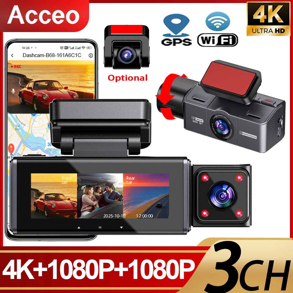 Home Cinema Blu Ray Sony - Acceo 4K Dash Cam 3 Channel