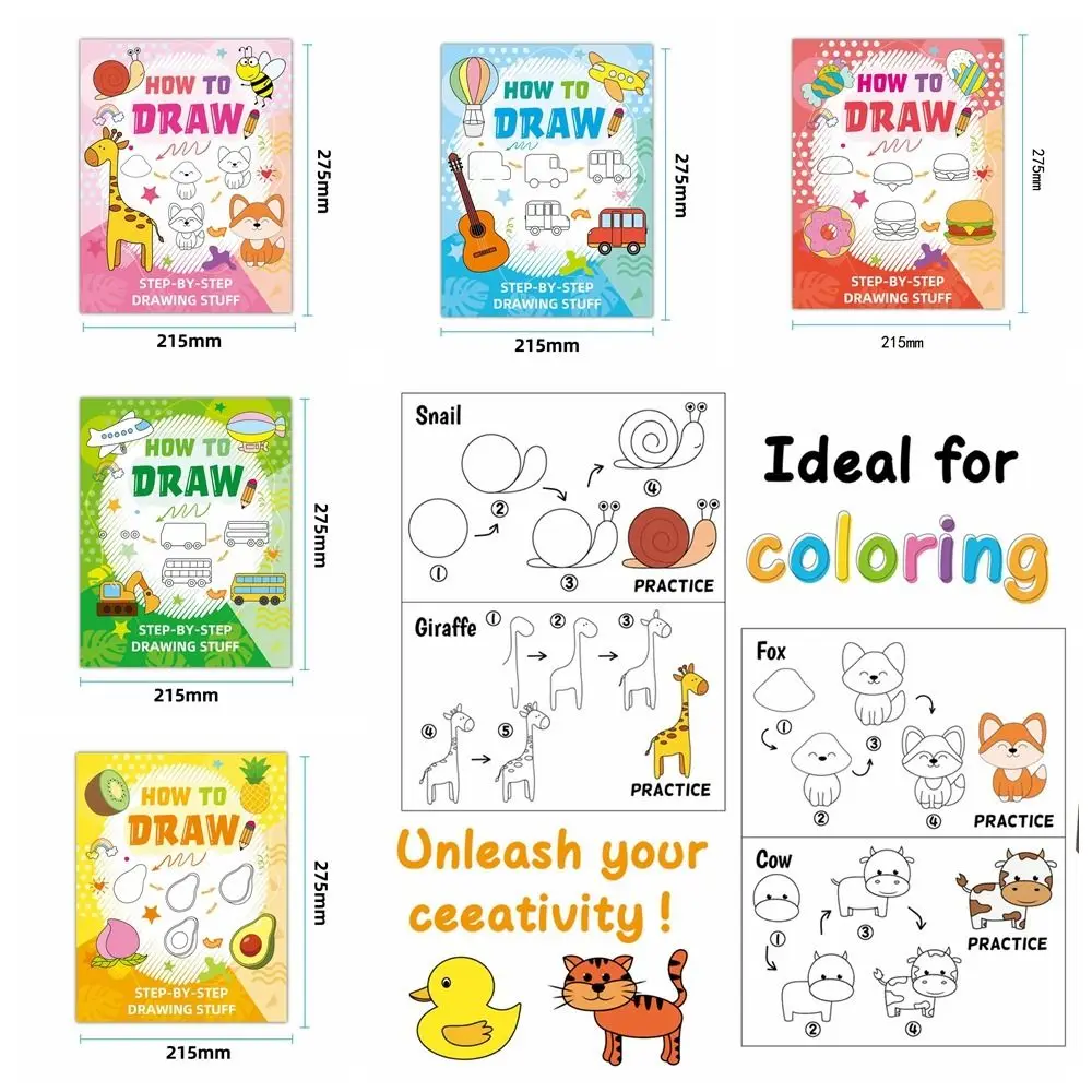 絵を描く方法絵画ブック楽しい落書き教育テーマぬり絵早期学習漫画シンプルな落書きスケッチブック