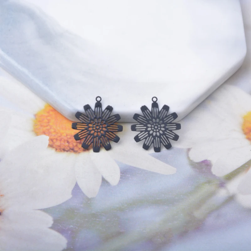 30 Stück AB1078 Messing-Schmuckanhänger in Hellgold, Blumen-Charms, DIY-Zubehör für Damen-Ohrringe und -Halsketten – Detail 11