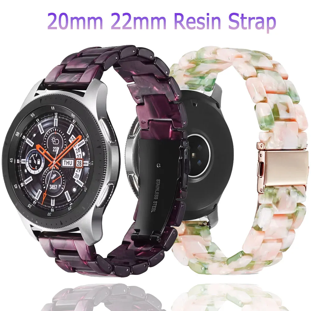 Cinturino in resina da 22mm 20mm per Samsung Galaxy Watch 7 6 5 4 Amazfit GTR4 3 2 47mm Bracciale sostituibile per Huawei 4 3pro GT5-4-3 46mm